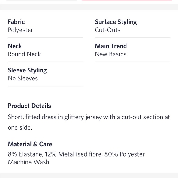 H&M glitter bodycon cut out dress - Picture 10 of 16